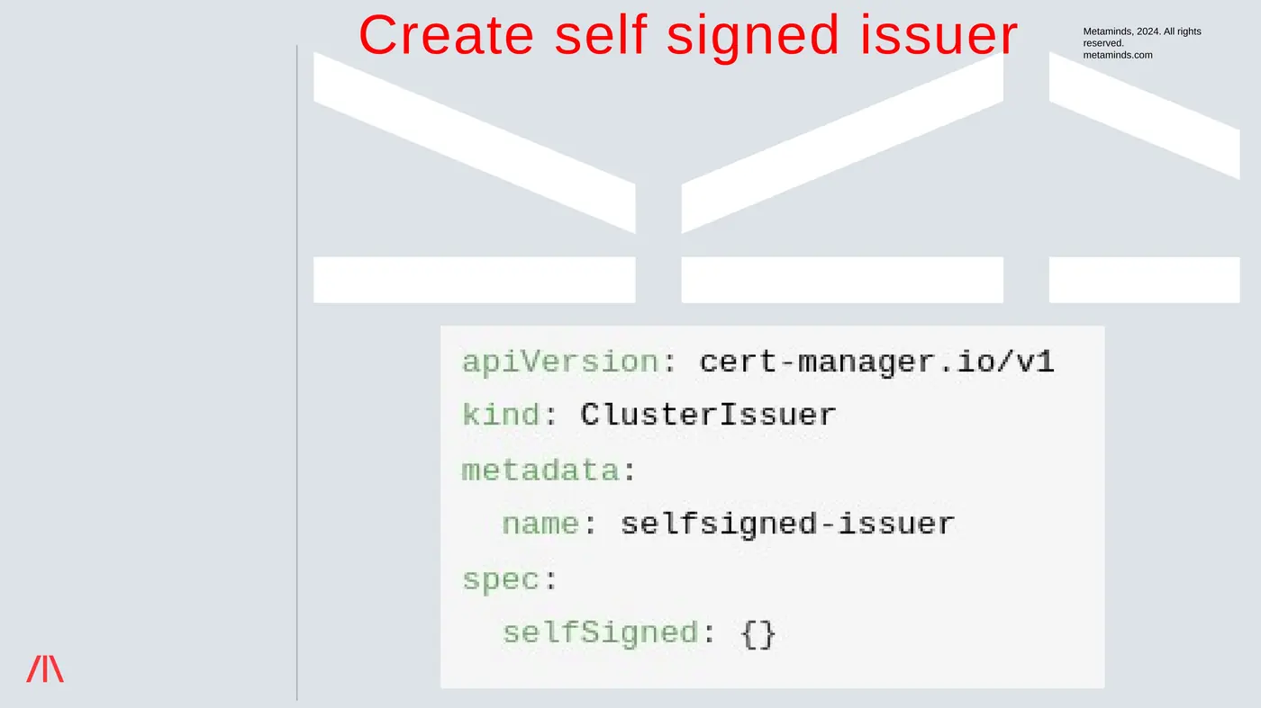 Workshop slide: Create self signed CA certificate