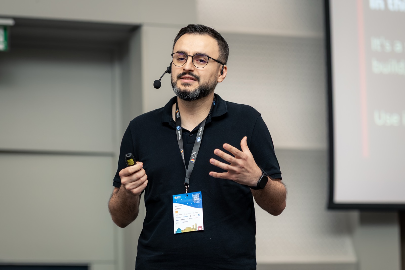 The keynote in progress — Cloud Native Days Romania 2026, Bucharest
