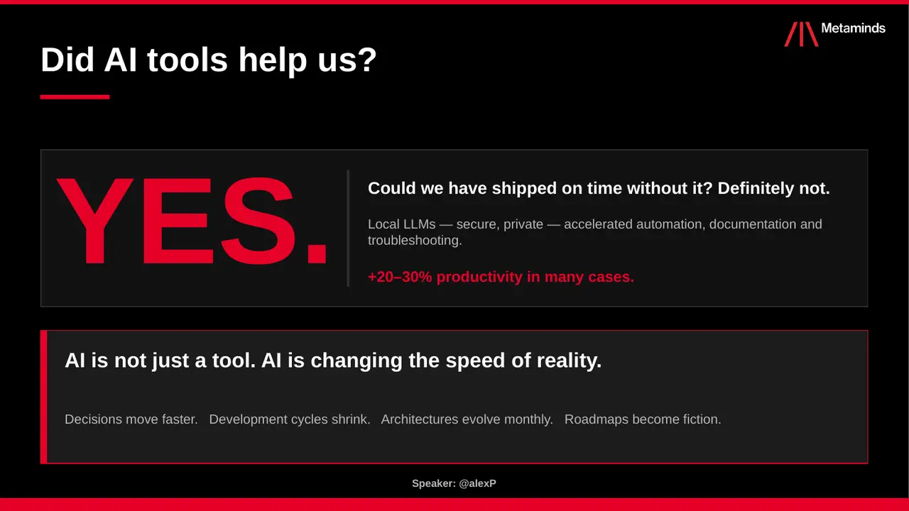 Keynote slide: Did AI tools help us?
