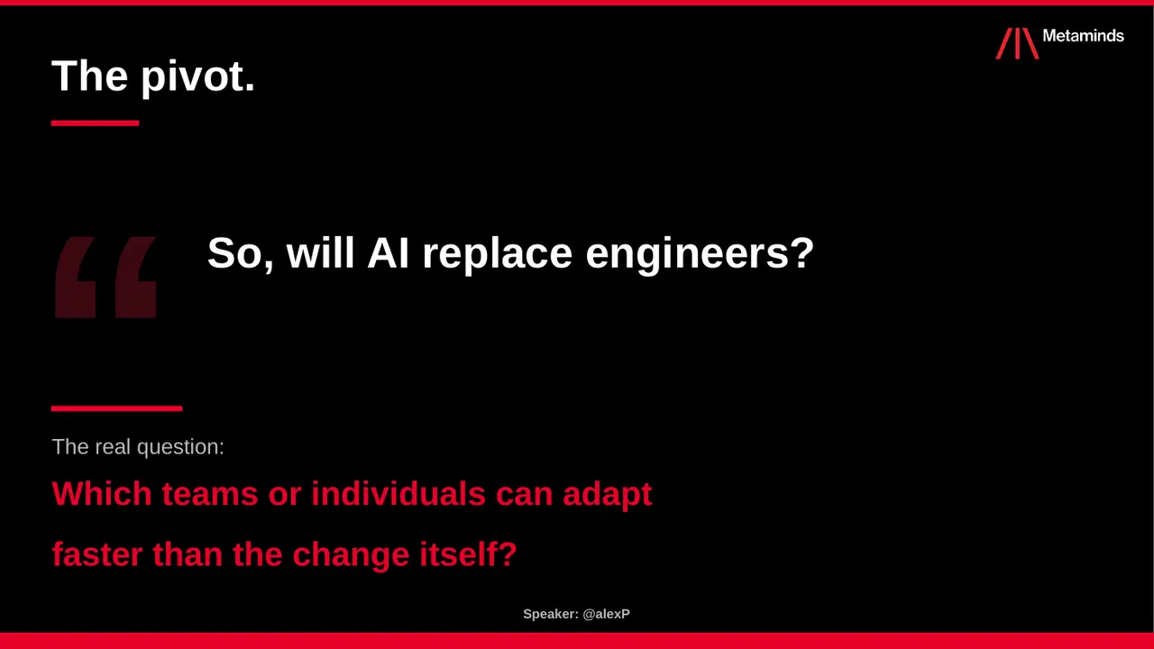 Keynote slide: The pivot