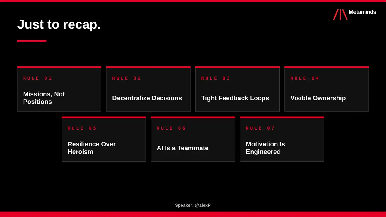 Keynote slide: Just to recap
