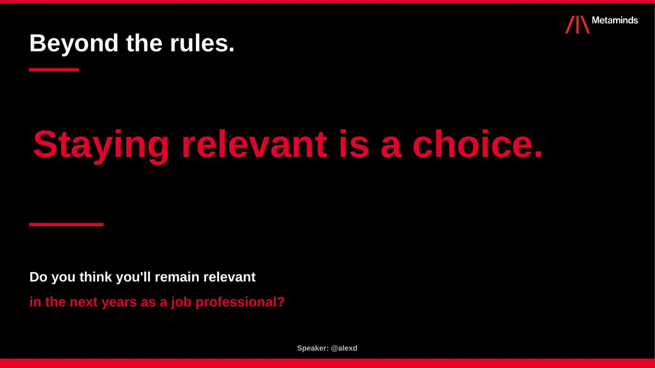 Keynote slide: Beyond the rules