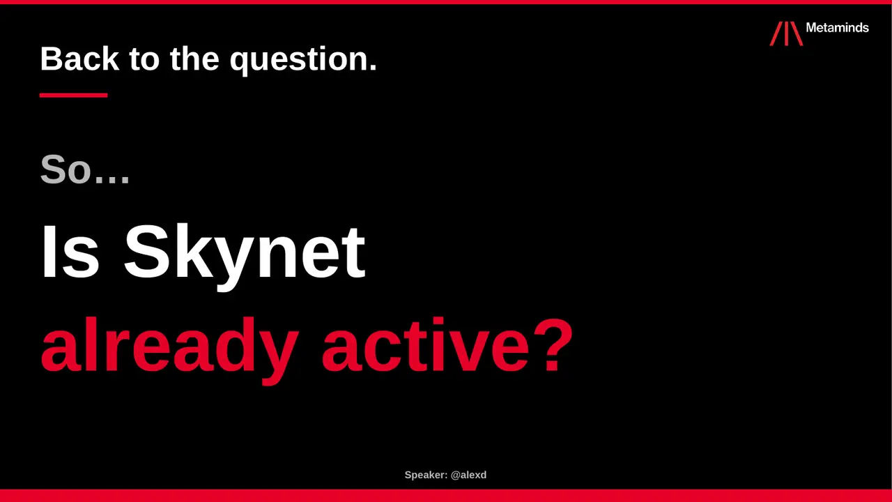 Keynote slide: Back to the question