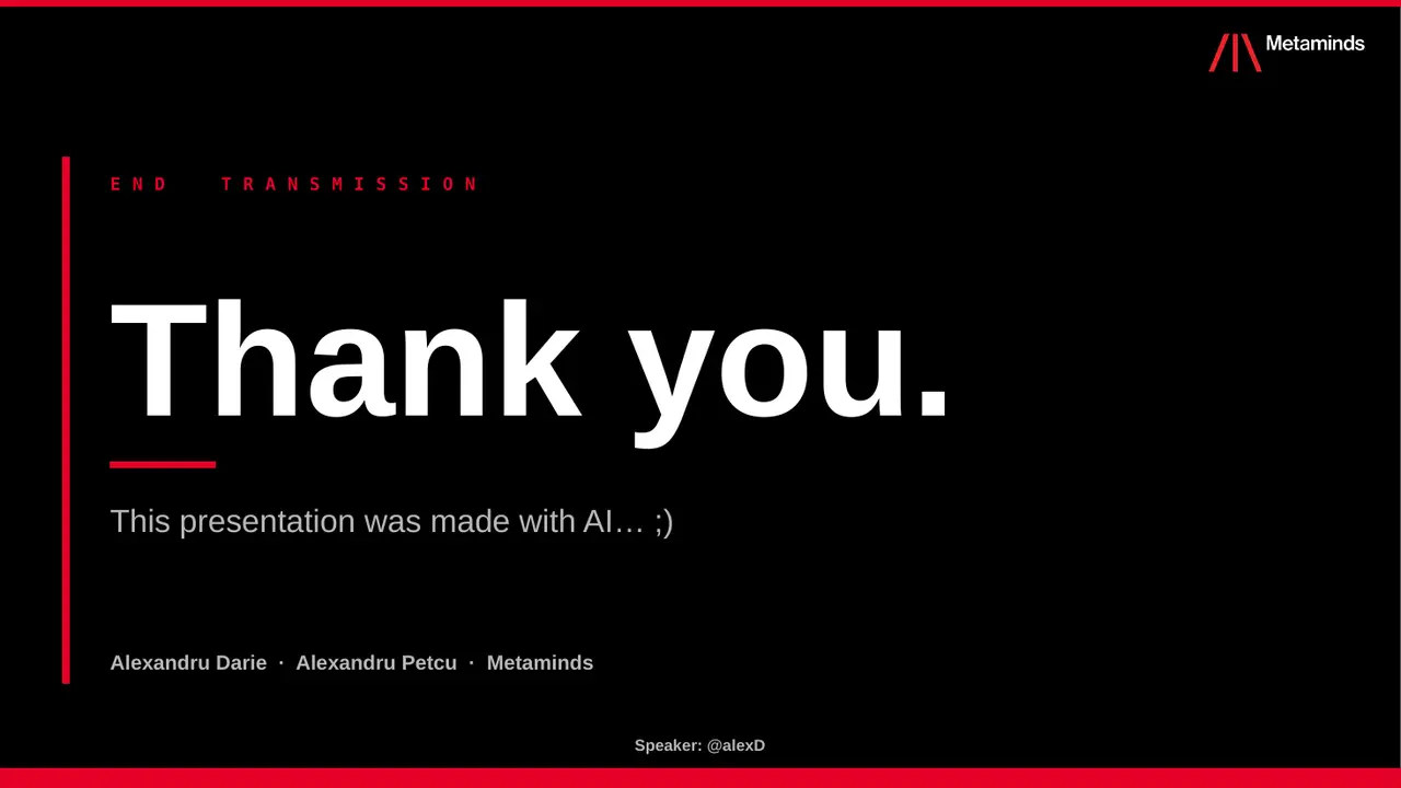Keynote slide: Thank you