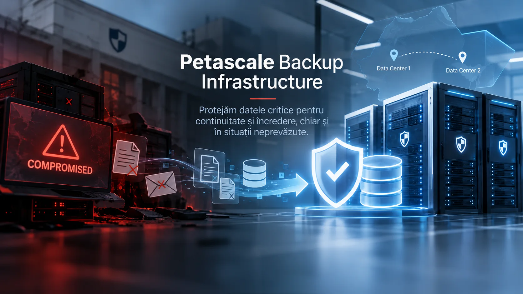 Recoverable from two data centres
